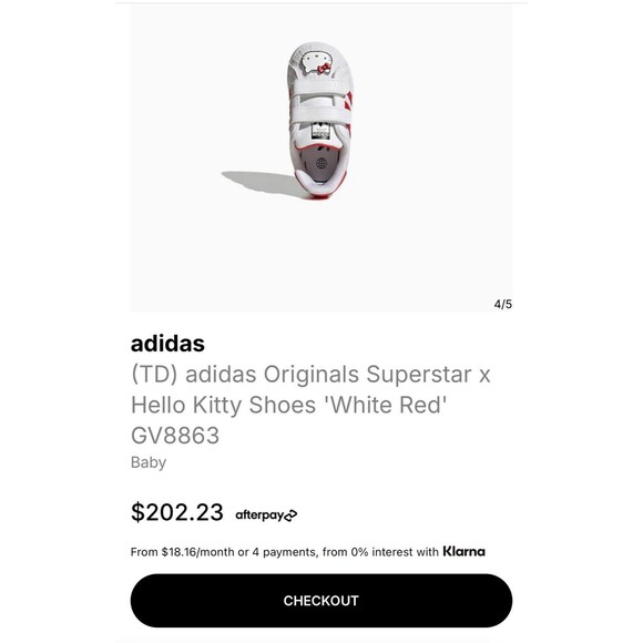 Adidas x hello Kitty Superstar CF1 GV8863 White Red 4K 19 3K Toddler Sneaker - Picture 12 of 12